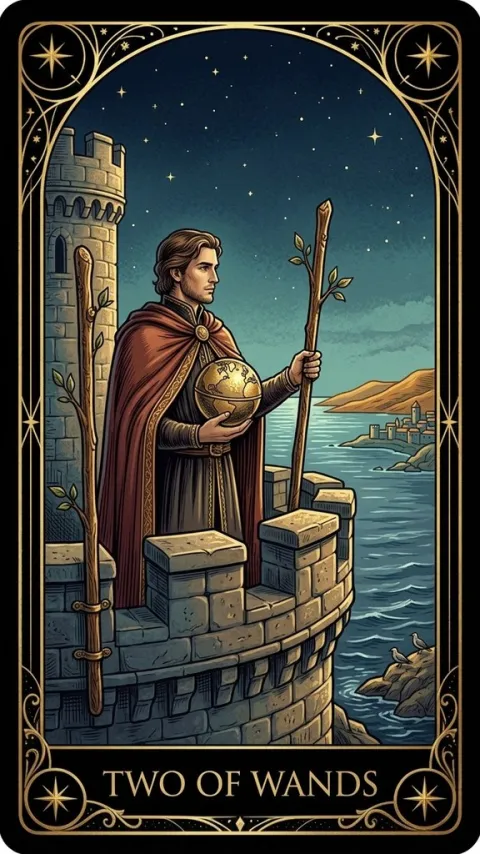 Двойка Жезлов (Two of Wands)