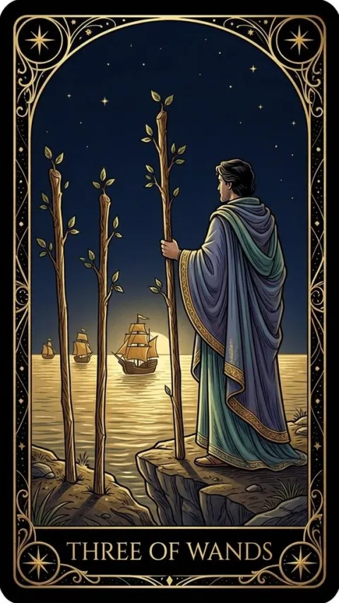 Тройка Жезлов (Three of Wands)