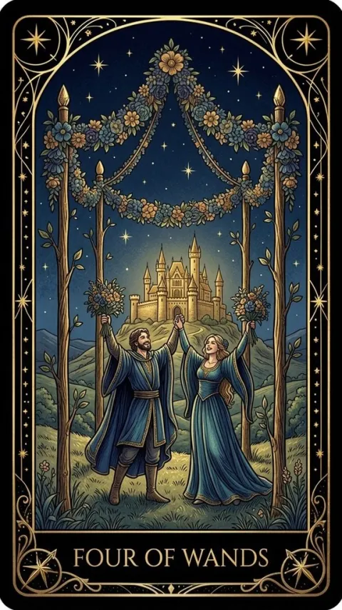 Четвірка Жезлів (Four of Wands)