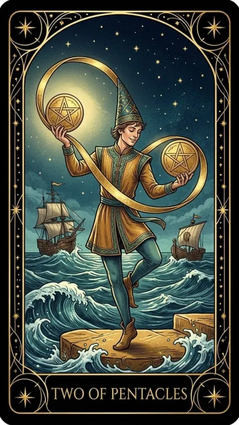 Двойка Пентаклей (Two of Pentacles)