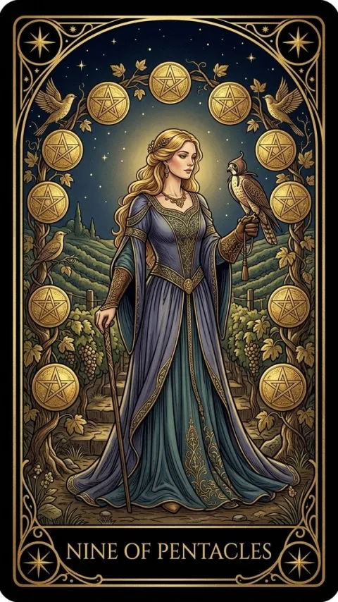 Дев'ятка Пентаклів (Nine of Pentacles)